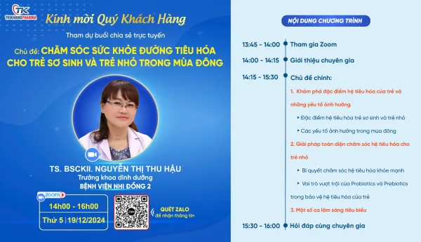 chăm sóc sức khỏe đường tiêu hóa cho trẻ sơ sinh và trẻ nhỏ trong mùa đông