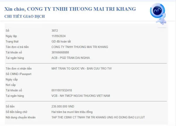TRÍ KHANG PHARMA QUYÊN GÓP ỦNG HỘ ĐỒNG BÀO VÙNG LŨ 235 TRIỆU ĐỒNG VÀ 1500 SUẤT QUÀ TRÍ KHANG PHARMA QUYÊN GÓP ỦNG HỘ ĐỒNG BÀO VÙNG LŨ 235 TRIỆU ĐỒNG VÀ 1500 SUẤT QUÀ